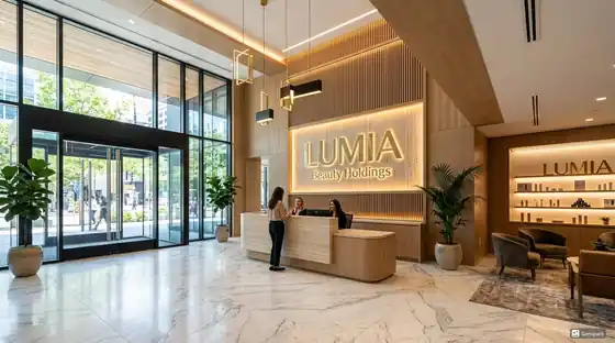 Khu lễ tân văn phòng Lumia Beauty Holdings