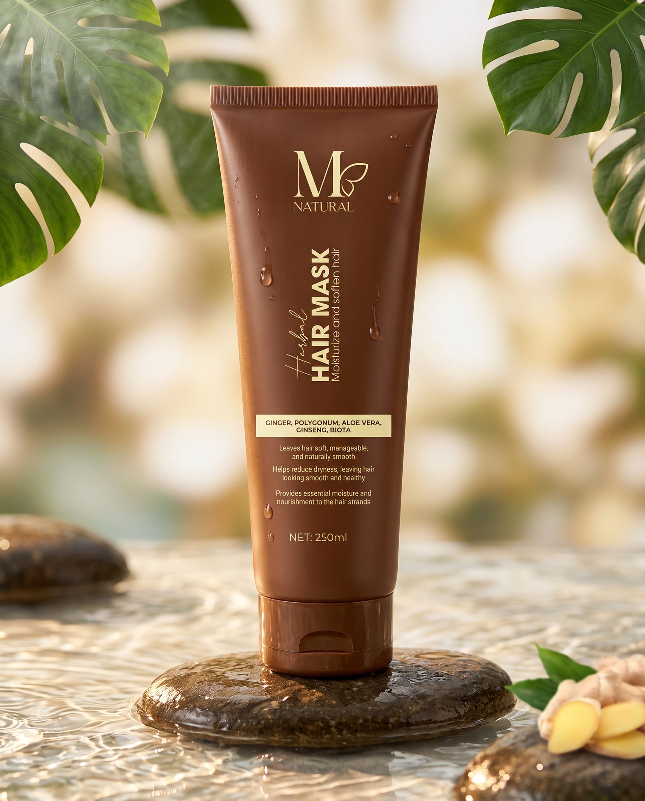 Tuýp hấp ủ thảo dược M Natural 250ml dùng ở bước dưỡng sau khi gội