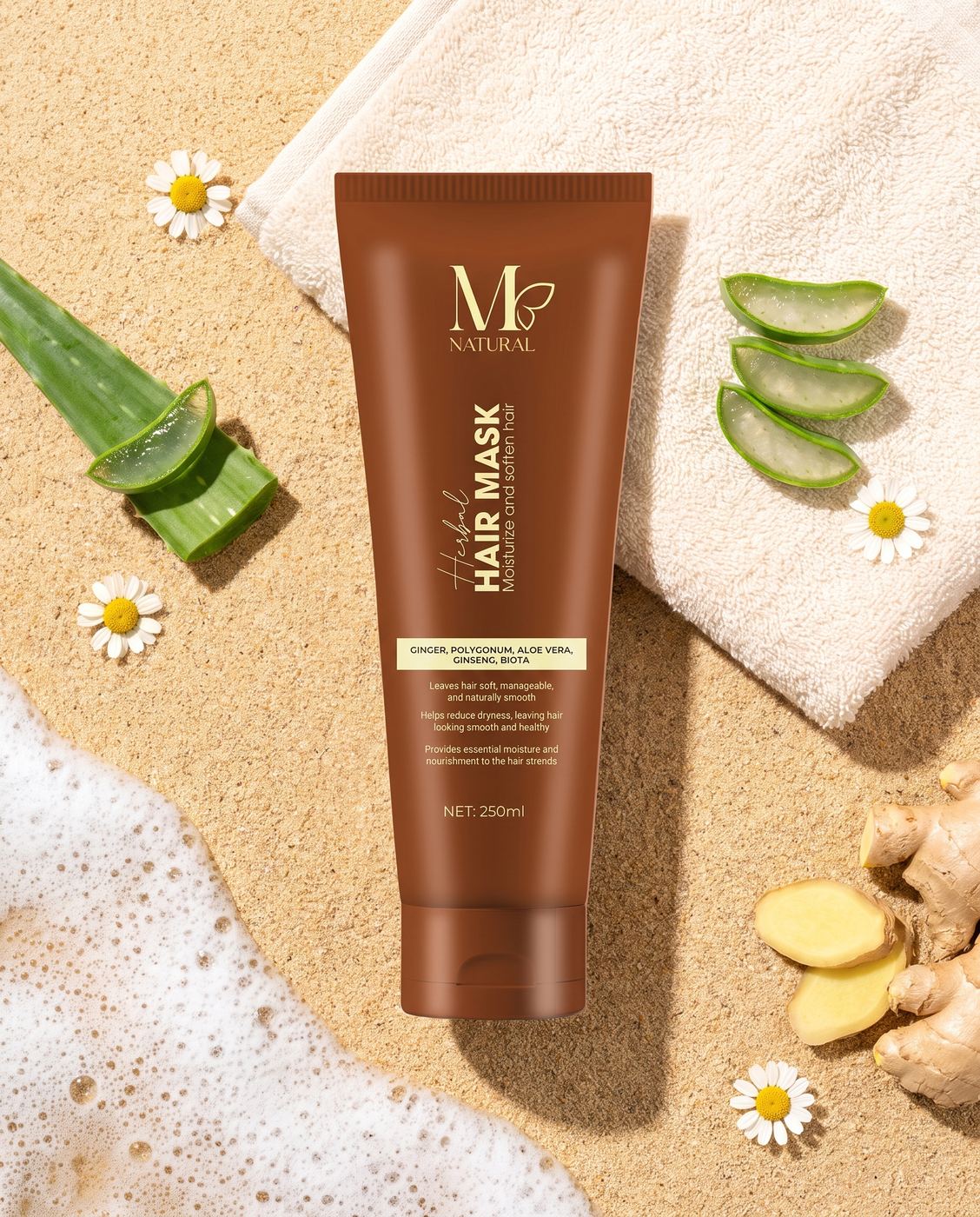 Tuýp hấp ủ thảo dược M Natural 250ml, nên lấy bằng thìa sạch để giữ sản phẩm