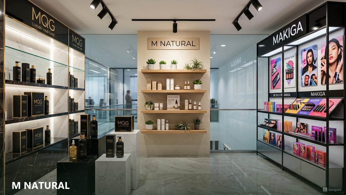 Gian trưng bày sản phẩm M Natural và MQG trong cửa hàng