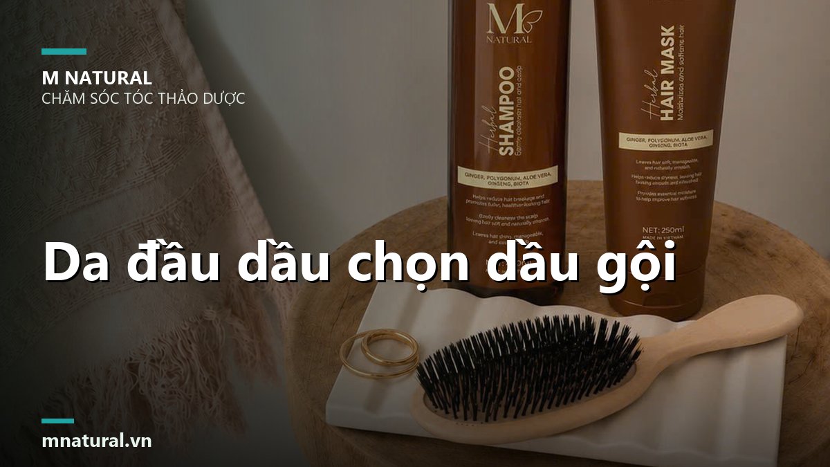 Ảnh bìa bài da đầu dầu chọn dầu gội, nền sản phẩm và lược gỗ