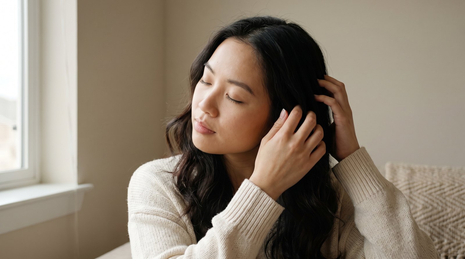 Xoa da đầu bằng đầu ngón tay thay vì cào bằng móng tay